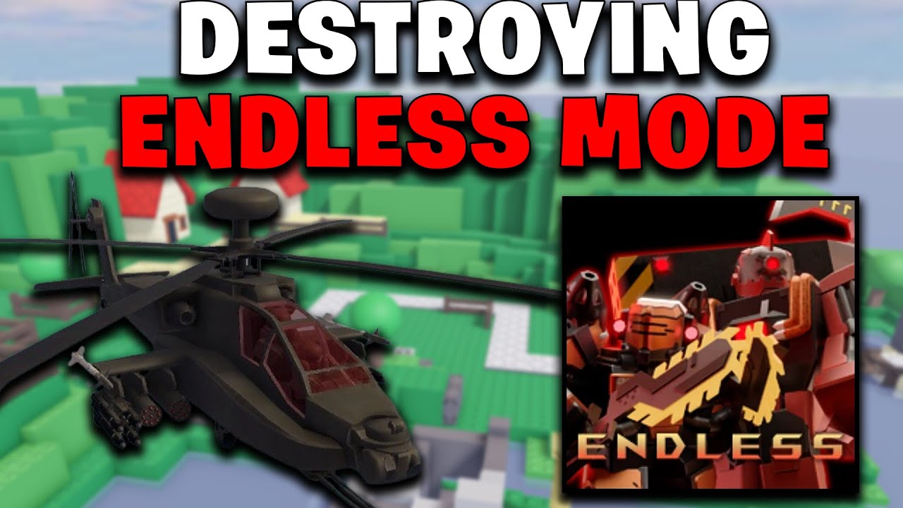 Destroying Endless Mode with Helicopter | Tower Defense X Roblox