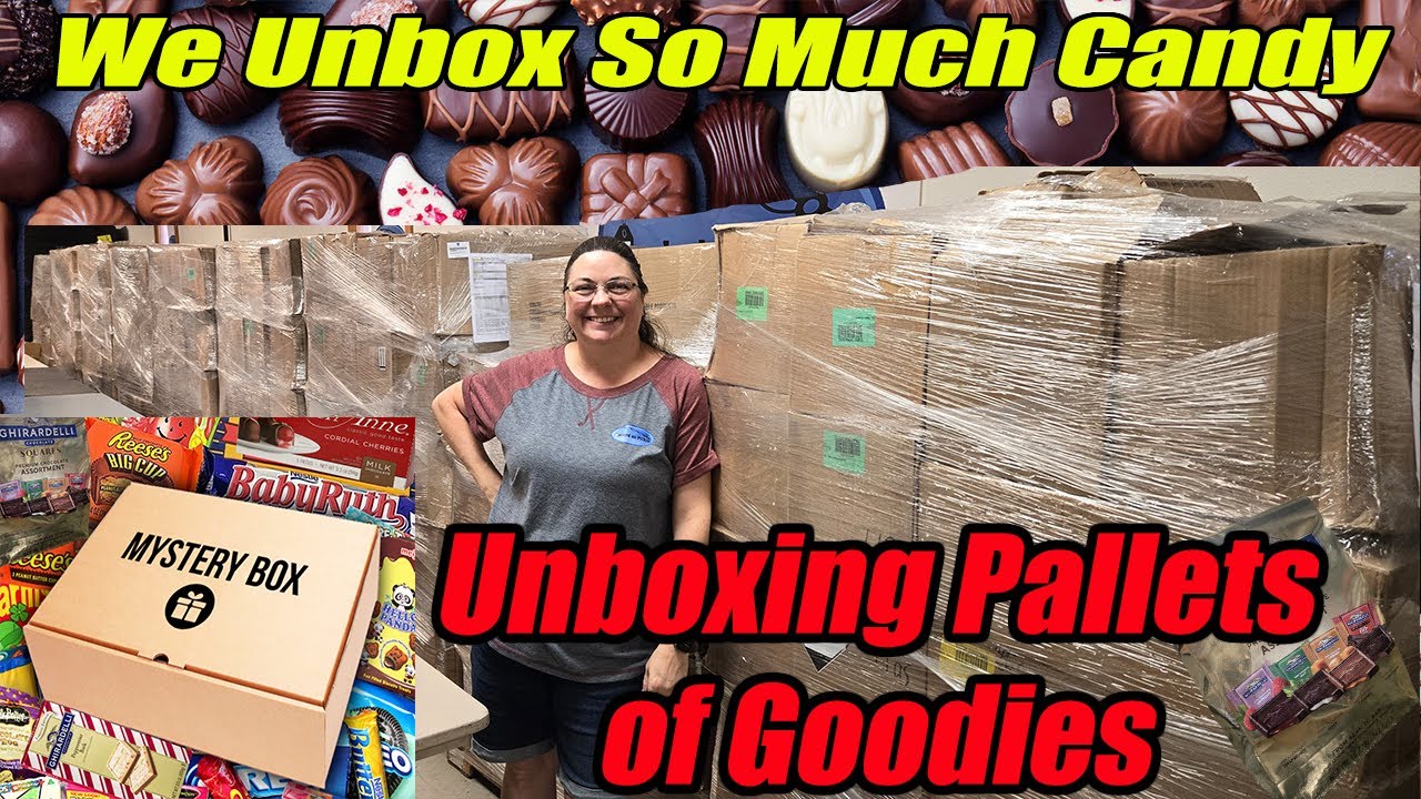 Unboxing many pallets of Candy! 1,000's of items. Ghirardelli, Ferrero Rocher, Russell Stover & More