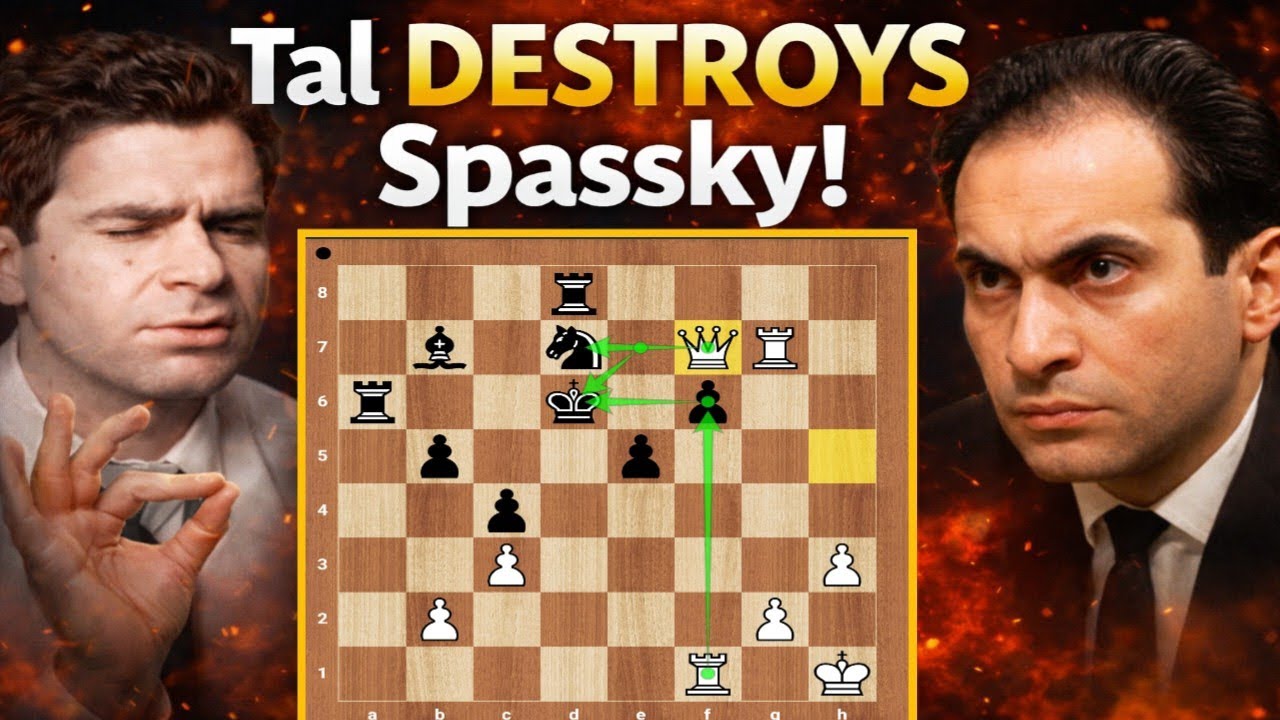 Tal’s Insane Sacrifice Ignites a Brutal Kingside Attack That Completely Breaks Spassky