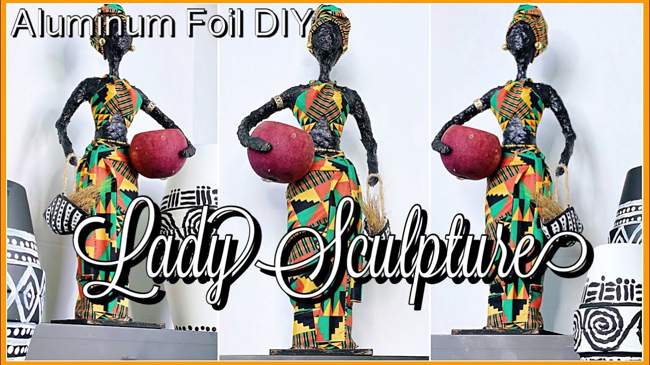 She made a woman sculpture out of aluminum foil! Paper Mache DIY Projects