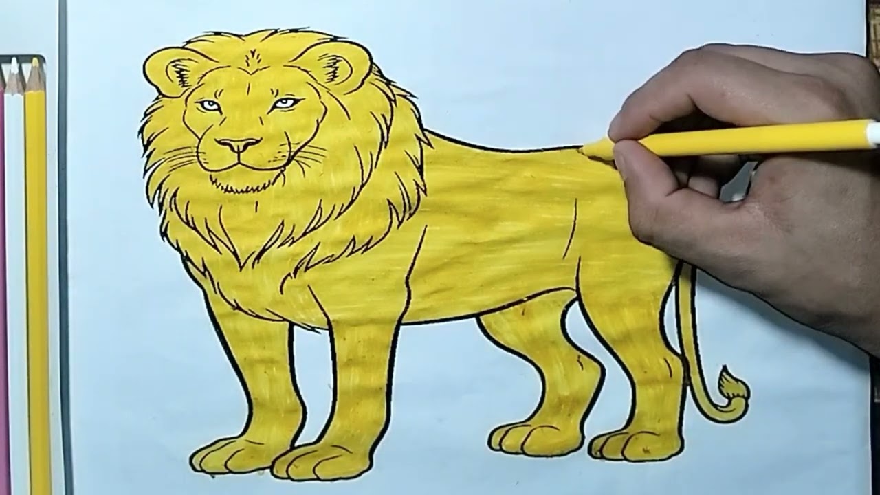 How to draw an easy lion painting | lion painting video step by step | painting video.