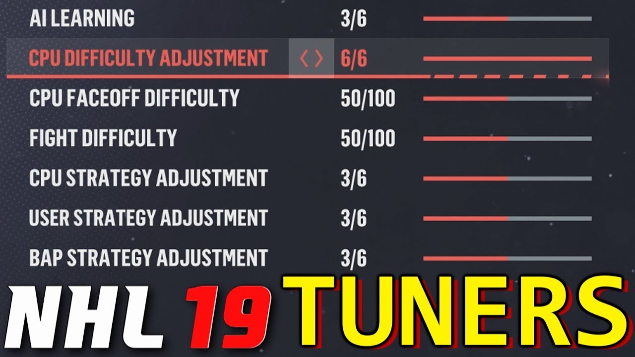 NHL 19 - TUNERS for BE A PRO