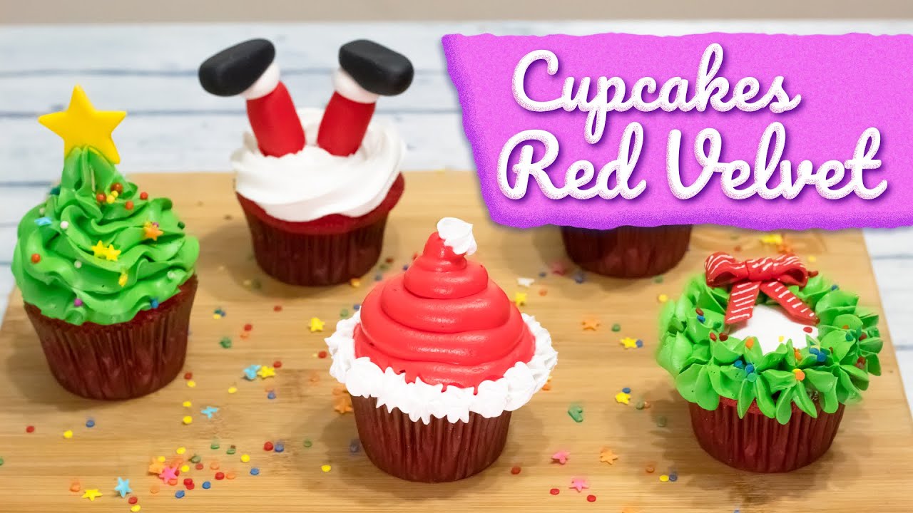 CUPCAKES RED VELVET | TEMÁTICA NAVIDADEÑA | Aroly Carrasco