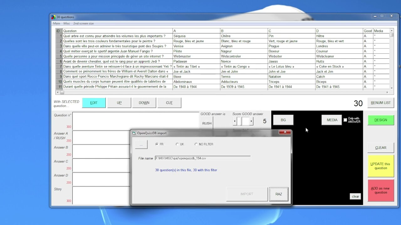 quizMAKER, comment importer un fichier openQUIZZdb.org ?