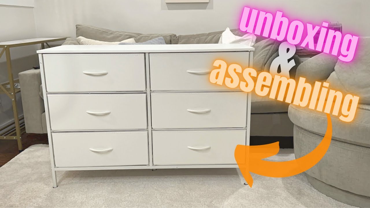 Unboxing & Assembling the metal & fabric 6 drawer dresser