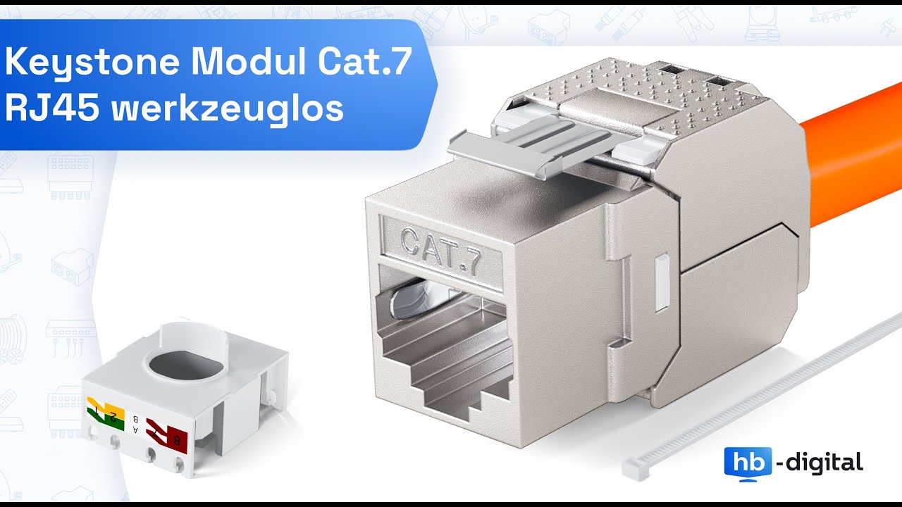 Installation Keystone Modul Cat7 Connector Premium Montage-Anleitung &Uuml;bersicht hb-digital 6098