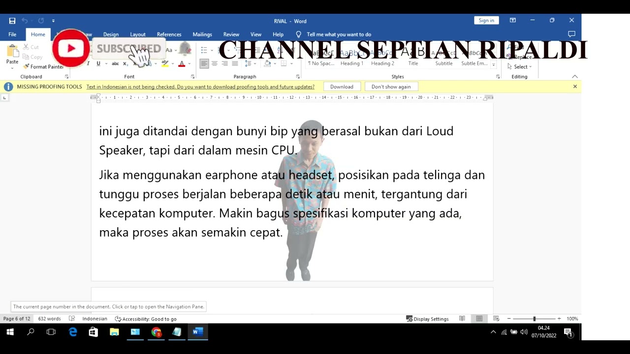 Menghidupkan dan Mematikan Komputer  Diperuntukkan untuk tunanetra