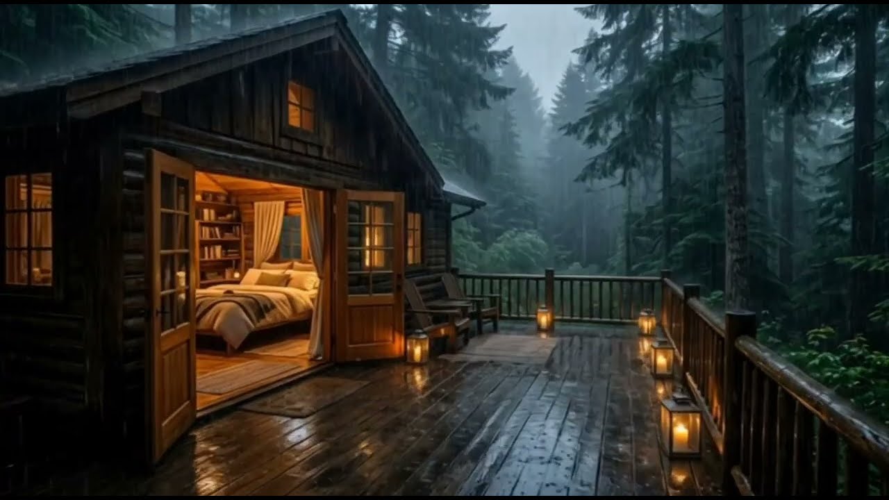 Relaxing Rain Sound for Sleep 🌧️ Dark Screen Rain Room Ambience