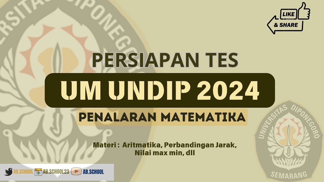 [UM UNDIP 2024] Soal UM UNDIP Bag.Penalaran Matematika yang tipenya sring mncul! #umundip