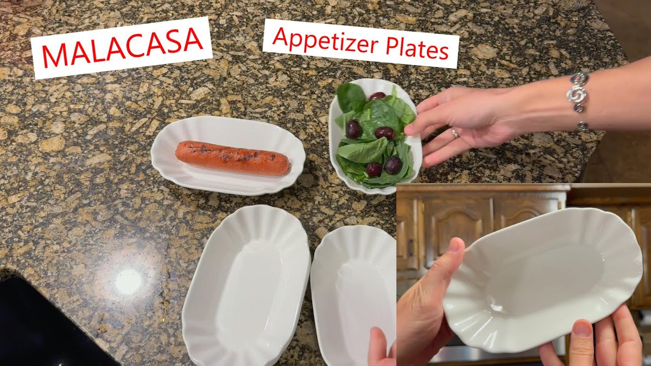 MALACASA Appetizer Plates, cute durable and stackable! #plates #dinnerware #porcelain