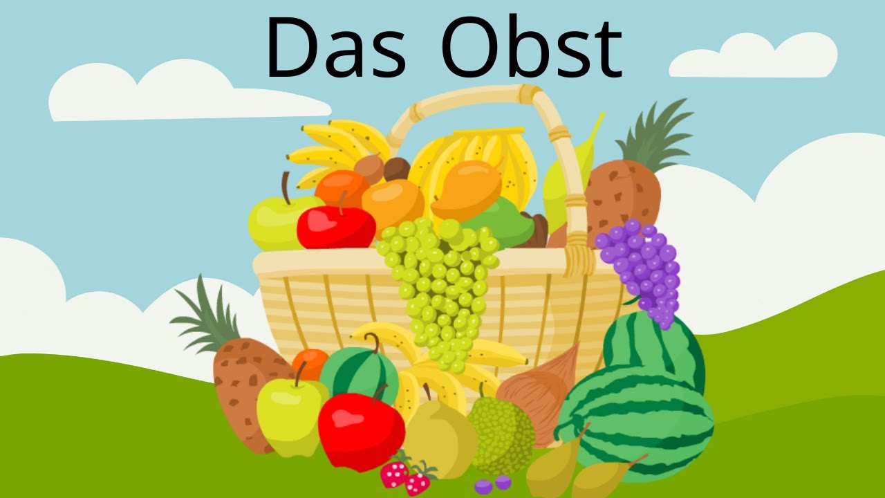 Das Obst auf Deutsch (Wortschatz) / Fruits in German(Vocabulary) / اسماء الفواكهه باللغة الالمانية