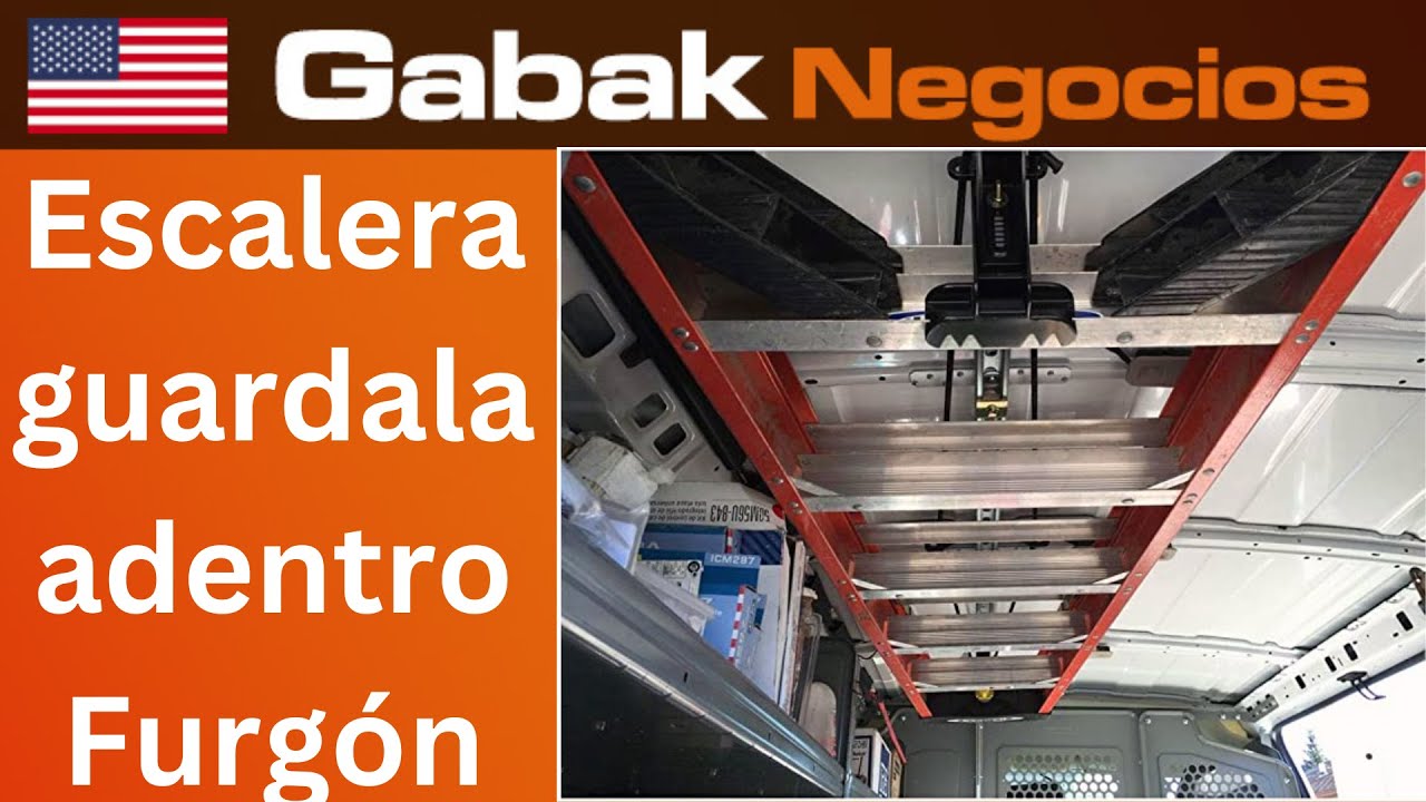 almacena escalera en tu furgón sistema retráctil JET Rack Van  Ladder Storage System JETRACK-KIT