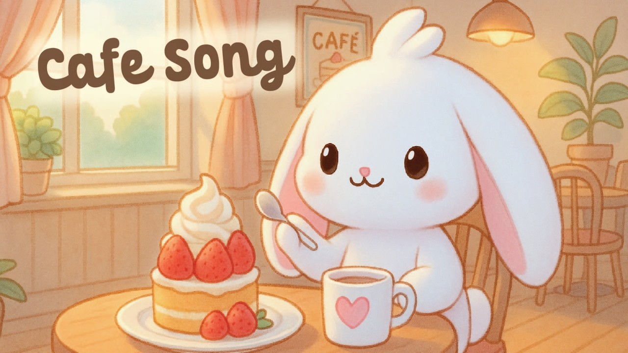 Cute Lofi Cafe Music ☕🐇 4 Hour Happy Lofi Song 🍰 cute & relaxing music 💕 [Lofi Hip Hop]