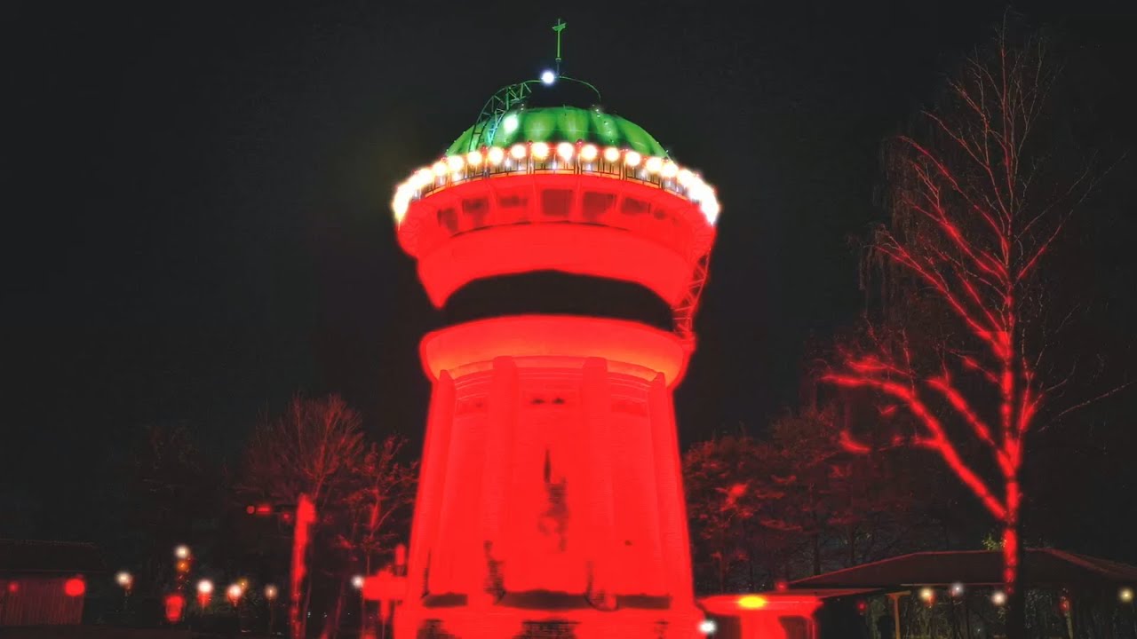 Der Wasserturm in Bebra als Leuchtzeichen der Hoffnung