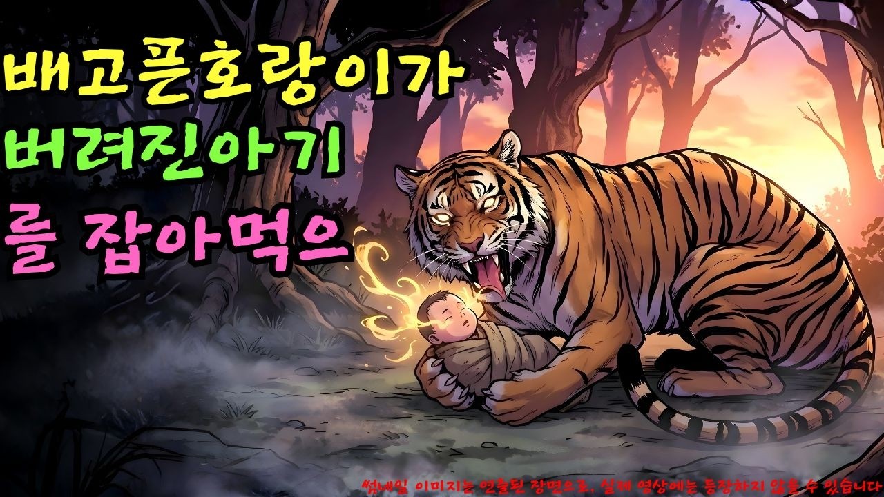👉 배고픈 호랑이가 버려진 아기를 잡아먹으려 했지만 혀가 데어버렸다… 결국 밤새 아기를 품에 안고 지켜준 호랑이,...| 야담 |옛날이야기 |민담 |전설 | 설화