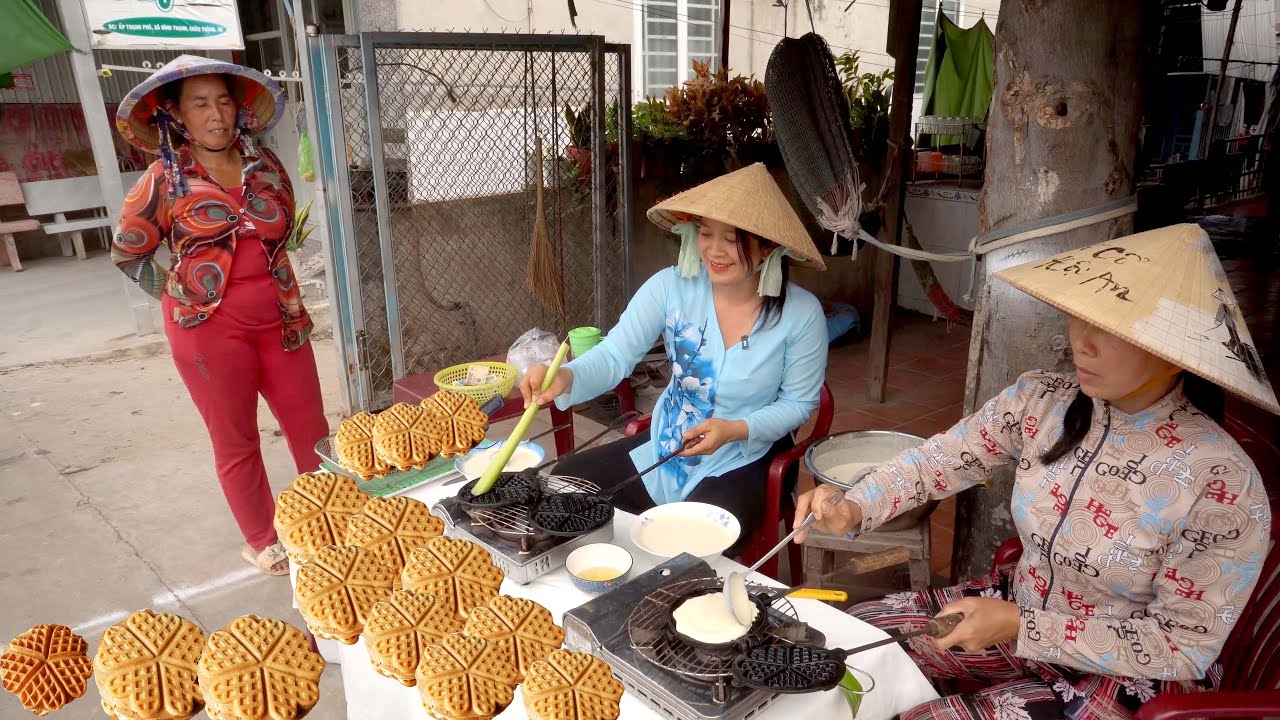 Lần Đầu làm BÁNH KẸP SẦU RIÊNG -  Mùi Thơm Lan Tỏa Ai Cũng Mê
