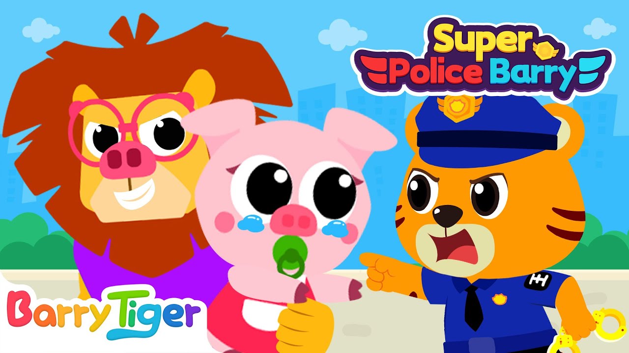 Baby Pig is Missing! | Police Cartoons Adventure | Educational Kids Cartoons | BarryTiger