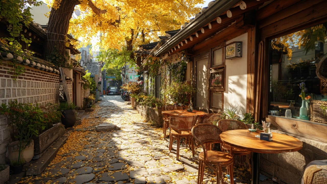 [중간광고없음] 노란 은행잎으로 물든 골목길에 조용히 흐르는 가을피아노 🎹🍁