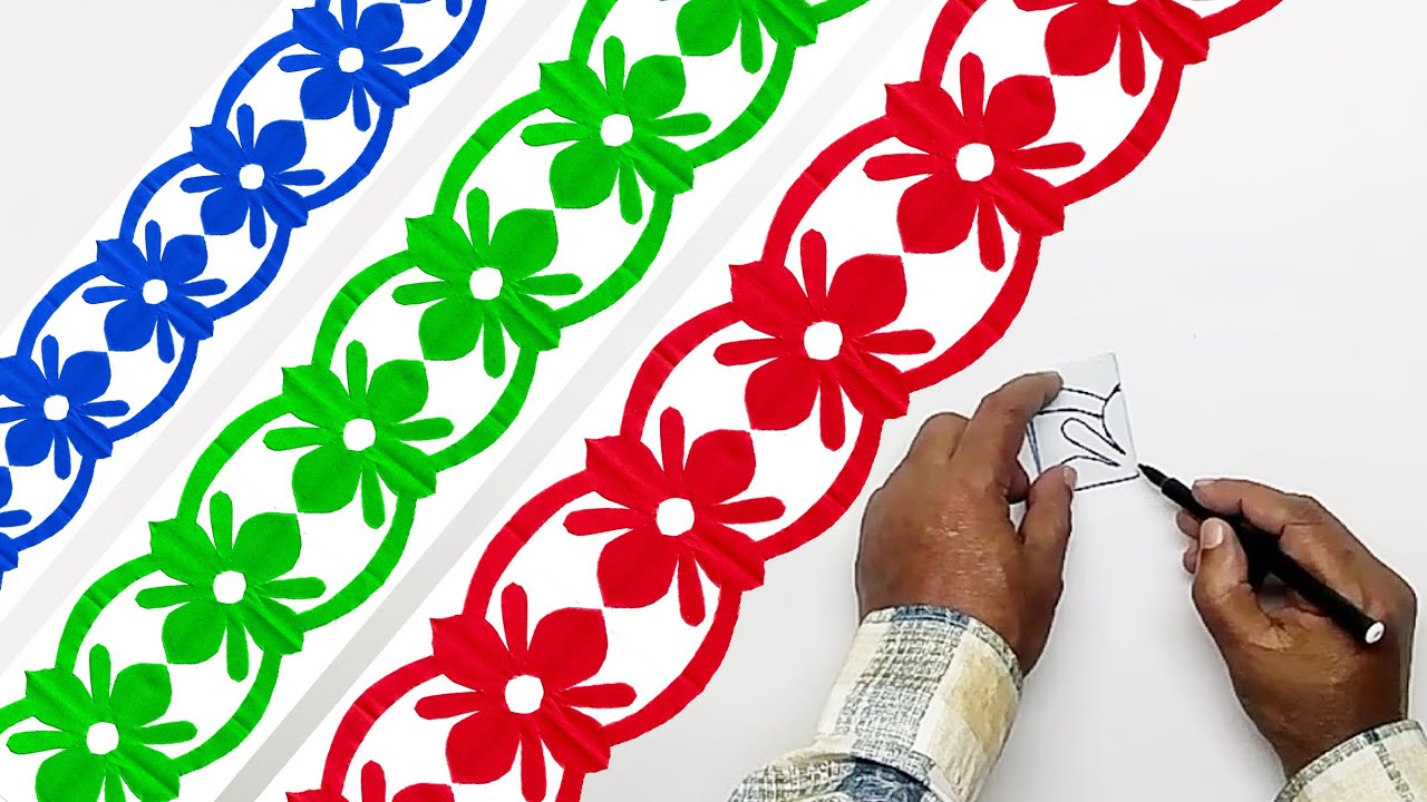 Easy Paper Cutting | Paper Design Cutting | Border cutting design | Color paper design |Paper chain