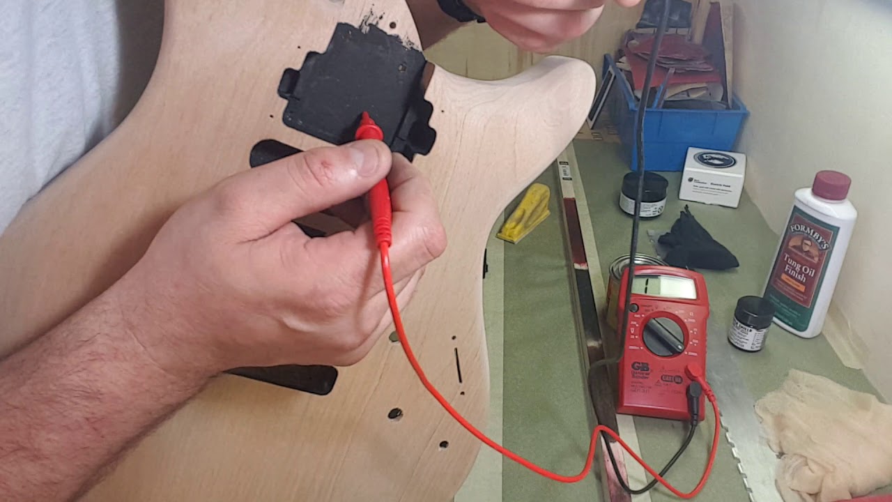 Guitar repair. Shielding with an incredible carbon conductive paint