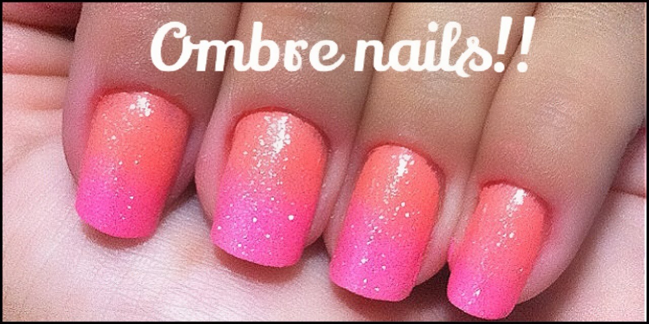 Unhas Ombré Rosa e Laranja!! - Tutorial por Danielle