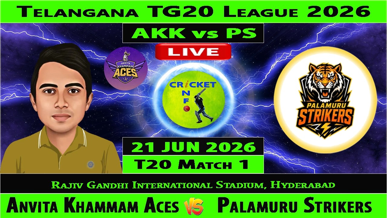 Anvita Khammam Aces vs Palamuru Strikers | AKA vs PS Live | 1st Match of Telangana T20 League 2026