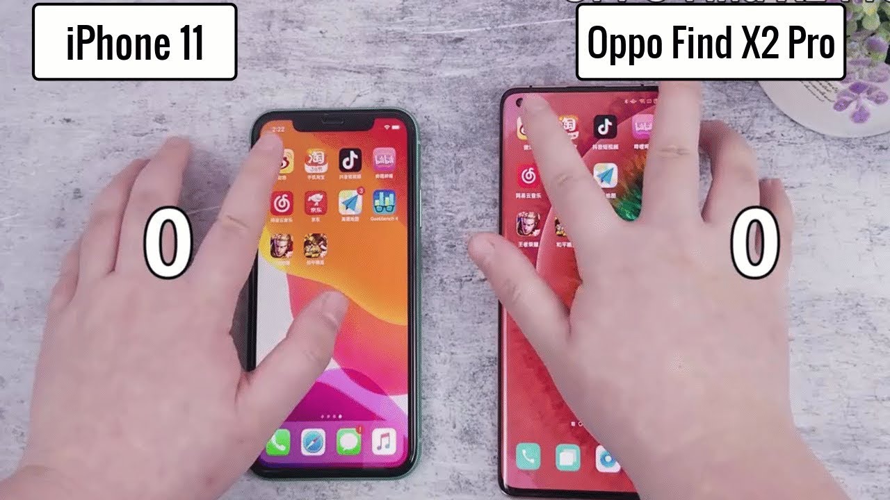 Oppo Find X2 Pro VS iPhone 11 || Speed Test Comparison ||【Known Mobile】