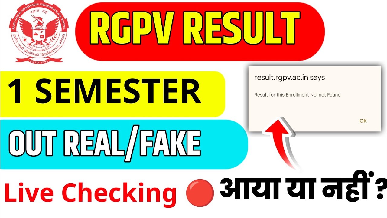 Result For This Enrollment No. Not Found | Rgpv Result 1 Sem || #rgpvfirstsemresult2026