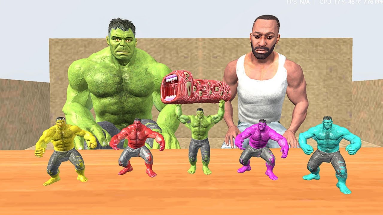 Tiny Colourful Hulk Vs Franklin in Indian Bike Driving 3D