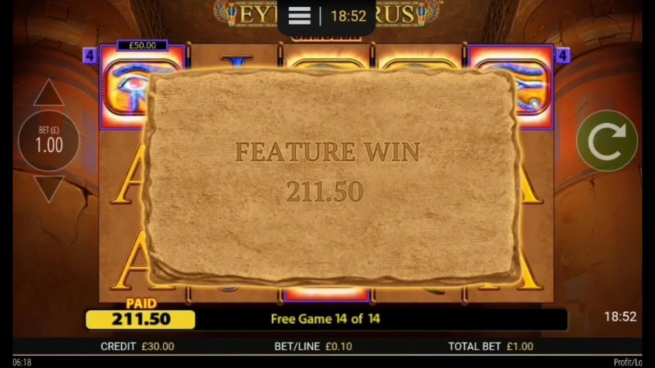 HUGE WIN!! 🤑🤑 Eye of Horus Gambler Bonus Round on 32Red.com