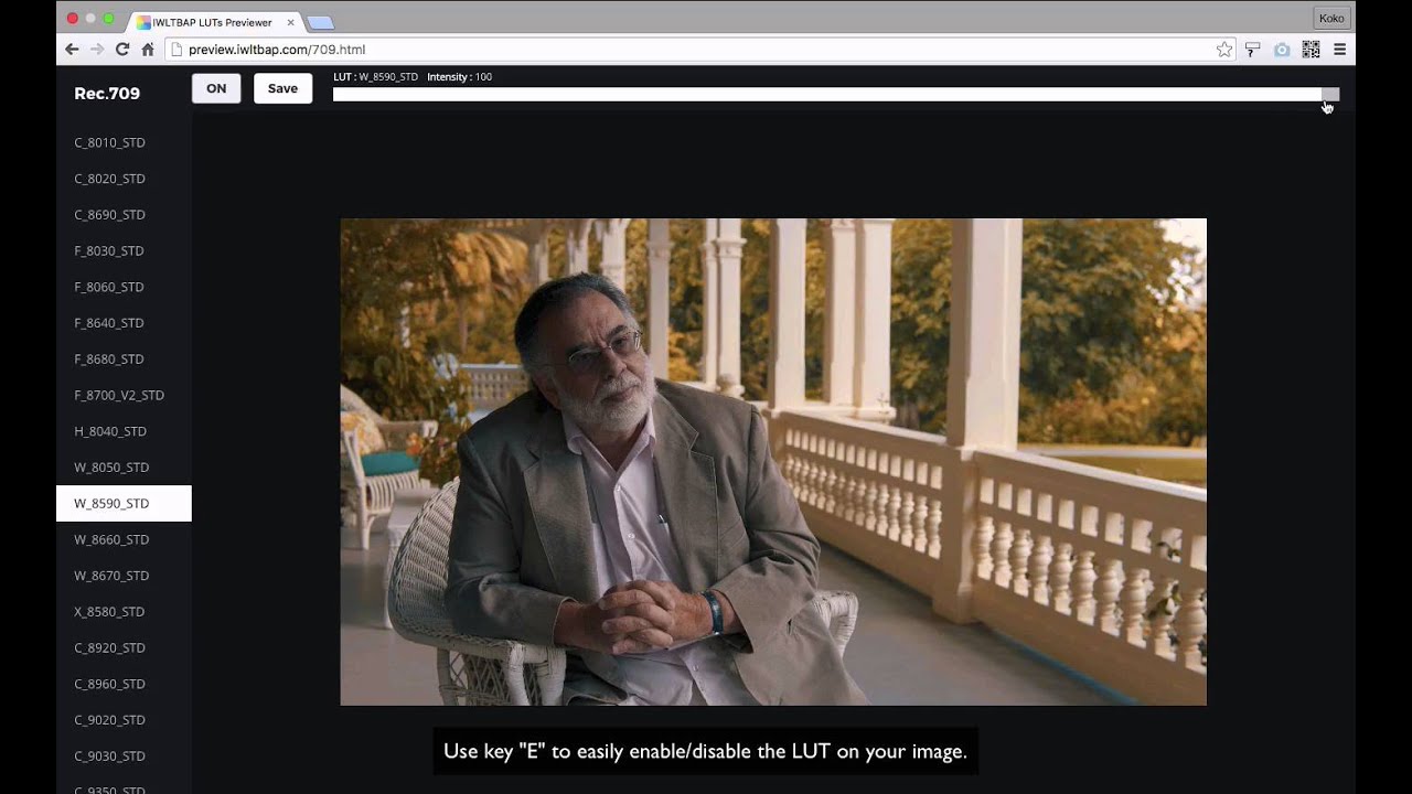 Online LUTs Previewer Demonstration by IWLTBAP