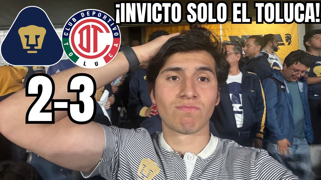 ¡INVICTO SOLO EL TOLUCA! Reacción Pumas vs Toluca (2-3) Jornada 9 Liga MX 