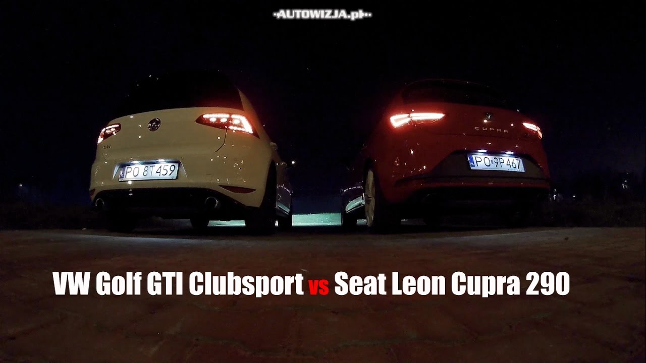 Seat Leon Cupra 290 vs Volkswagen Golf GTI Clubsport exhaust sound comparison