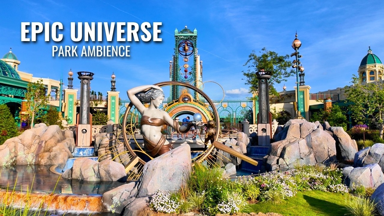 Epic Universe Park Entrance Ambience in 4K | Peaceful Morning Atmosphere