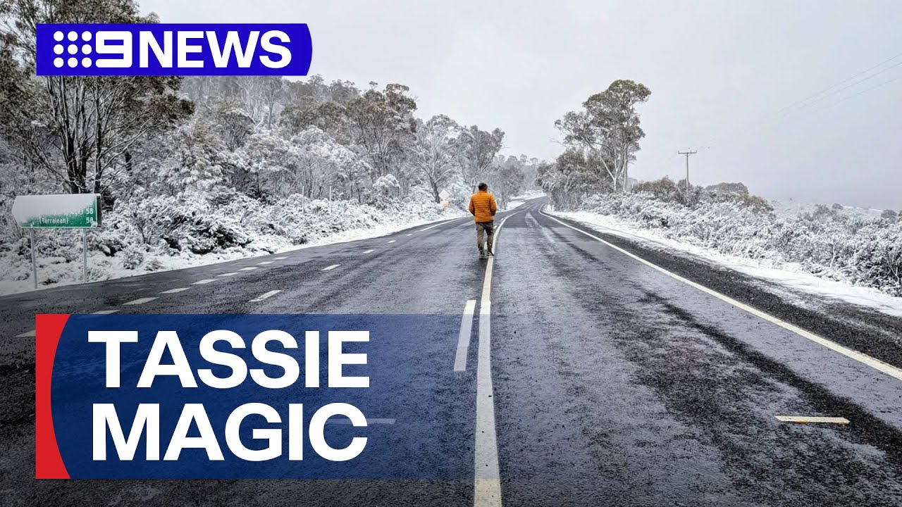 White Christmas arrives to Tasmania on Christmas Day | 9 News Australia