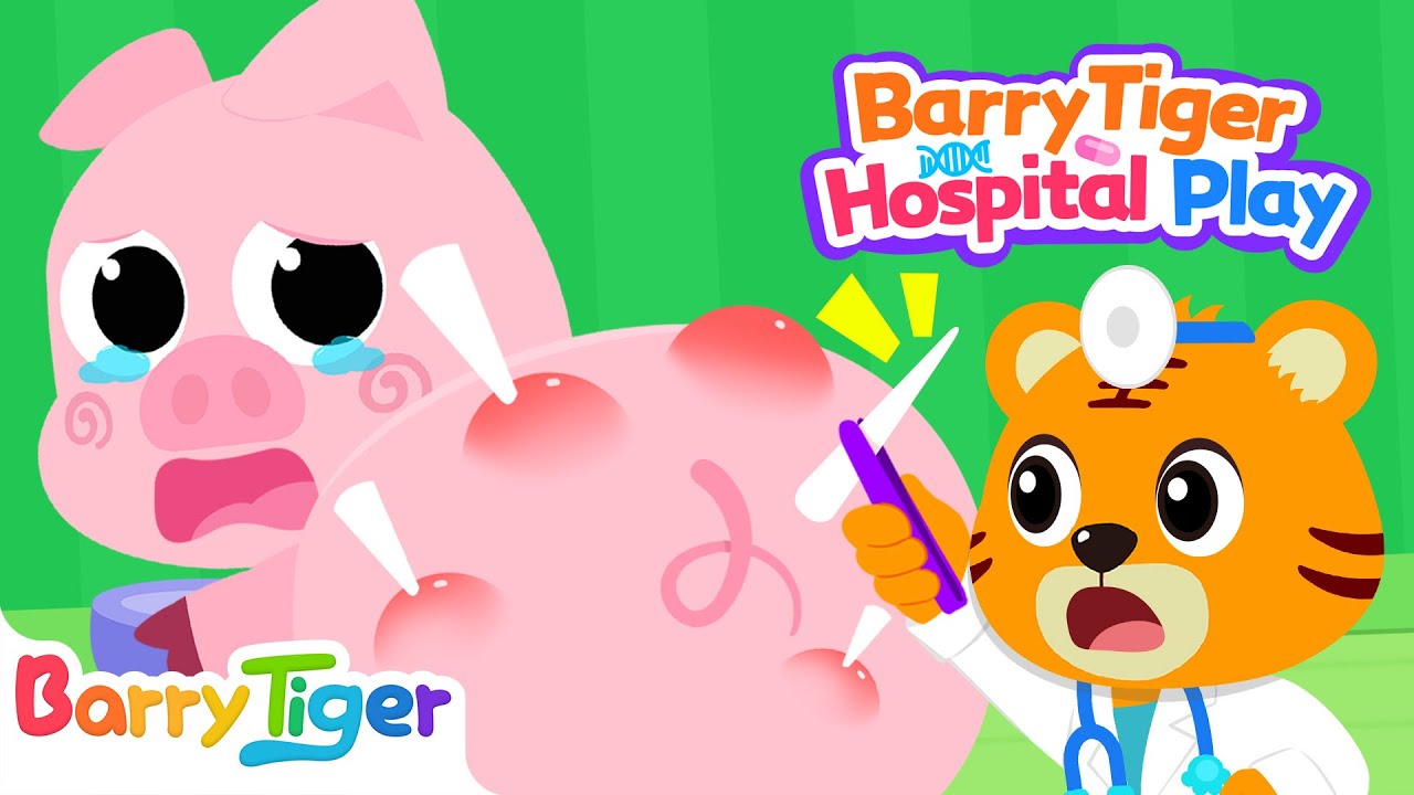 Farm Animals Go to Hospital! | Animal Hospital Play | Kids Cartoons & Story | BarryTiger(BabyTiger)