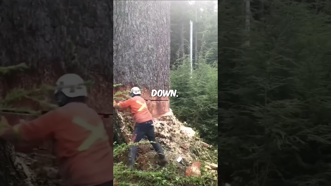 Лесоруб срубает огромное дерево (@_suma_poljoprivreda_)