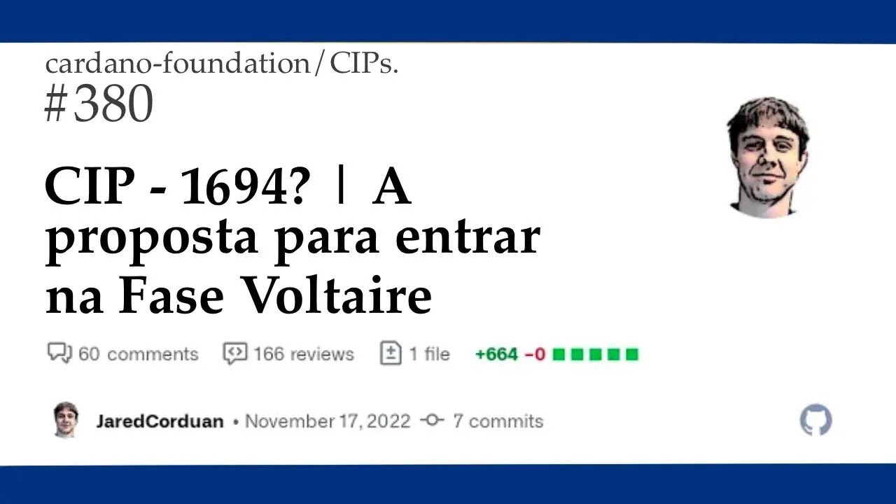 CIP-1694 - Proposta para entrar na Fase Voltaire - Governan&ccedil;a na #Cardano