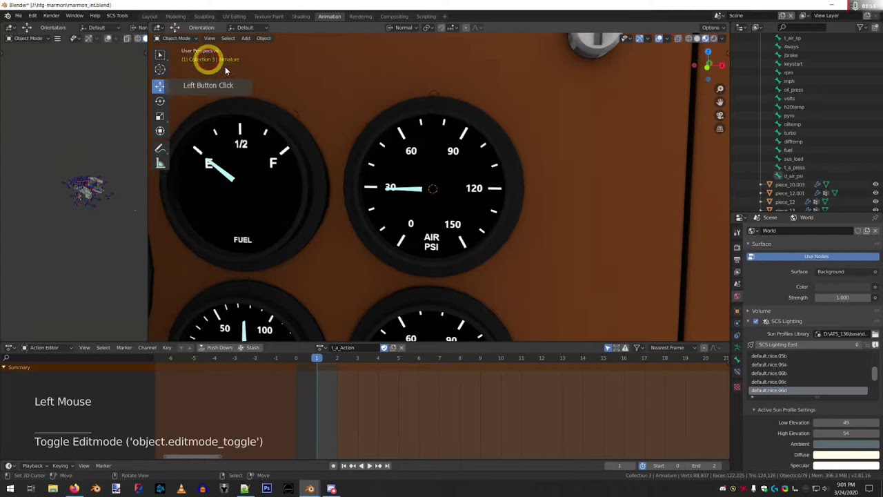 Animating a Dashboard in Blender | No Voice | ScreenKeys | PointerFocus