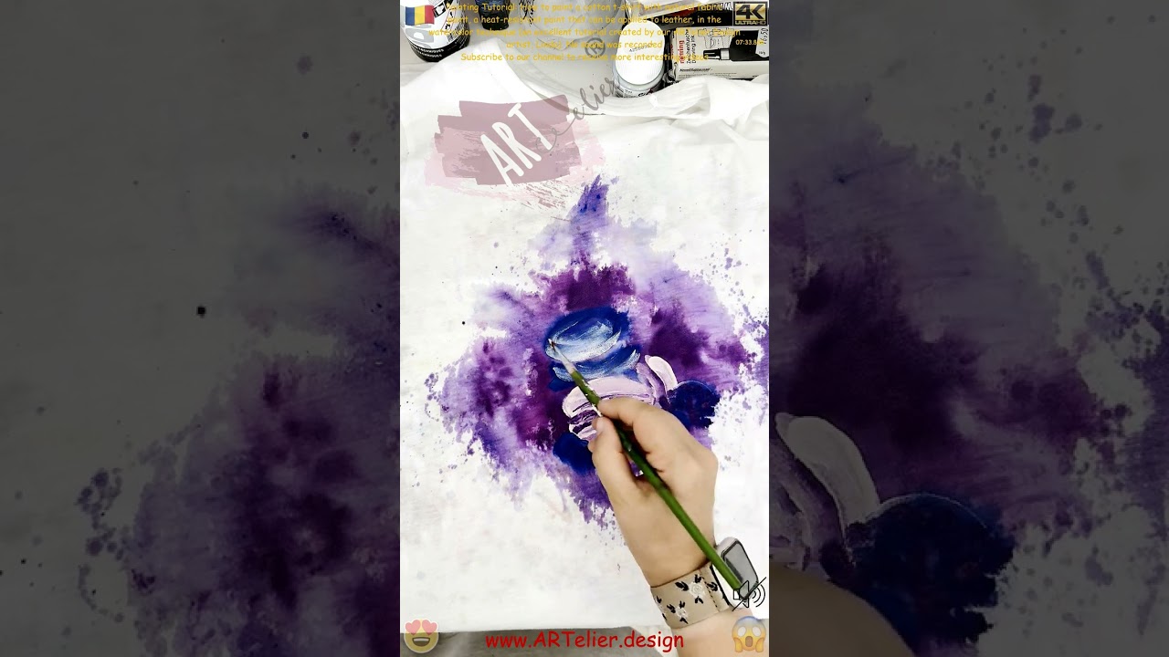Painting Tutorial: How to paint a cotton t-shirt with natural fabric paint, a heat-resistant paint