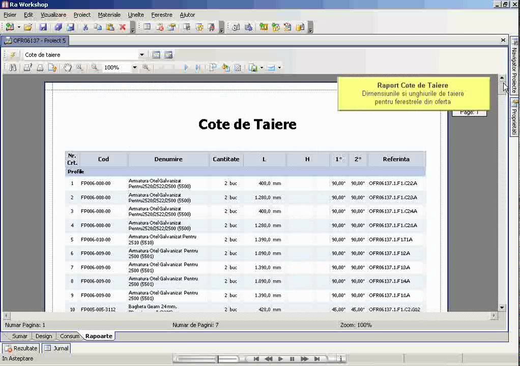 Ra Workshop - Windows and doors production reports