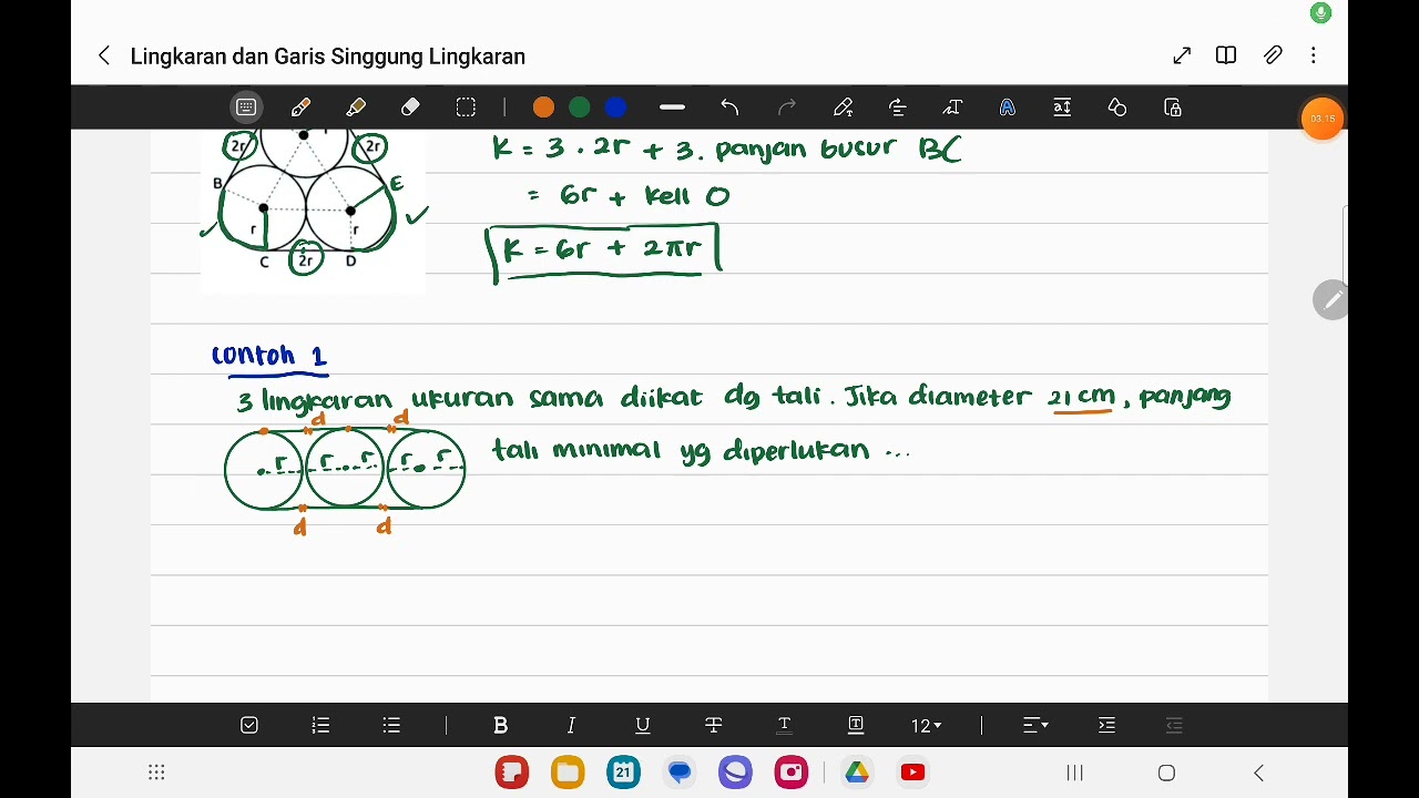 Panjang Tali Yang Mengelilingi Beberapa Lingkaran Sama | Matematika 11 SMA KMerdeka
