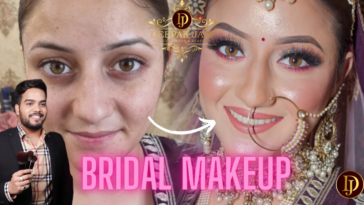 FULL BRIDAL MAKEUP TUTORIAL | LEARN MAKEUP STEP BY STEP | ADVANCE MAKEUP CLASS | GLITTERY EYES