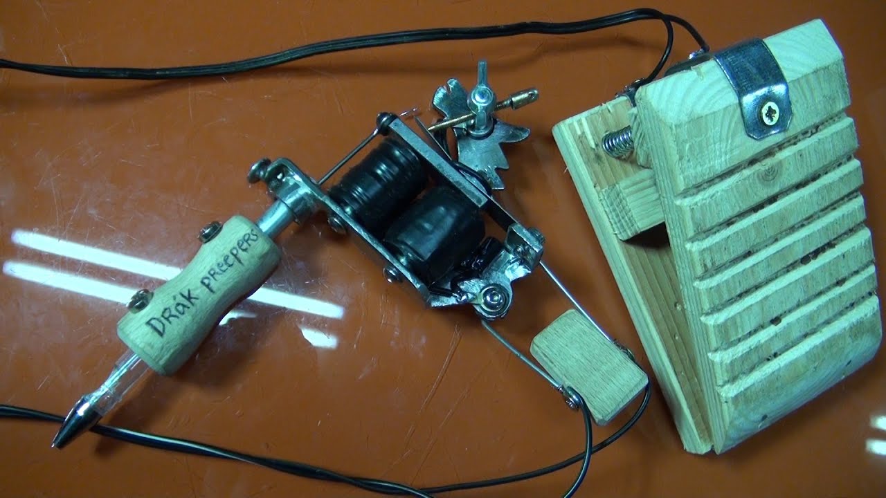 Máquina de tatuar casera con dos bobinas 1-2 partes
