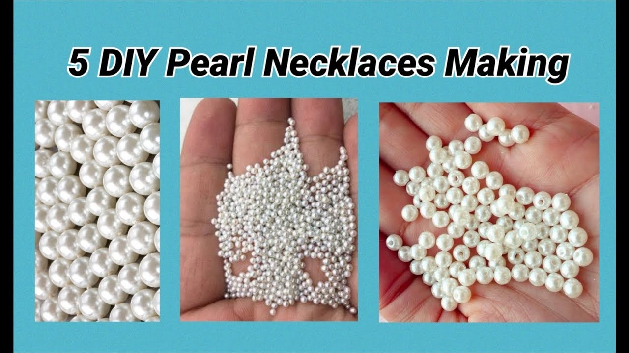 5 DIY Pearl bead necklaces making at home