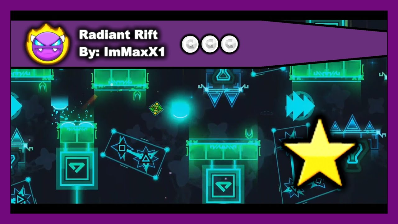 [DEMON LEVEL] Geometry Dash - Radiant Rift by ImMaxX1 (All Coins) 100% Complete