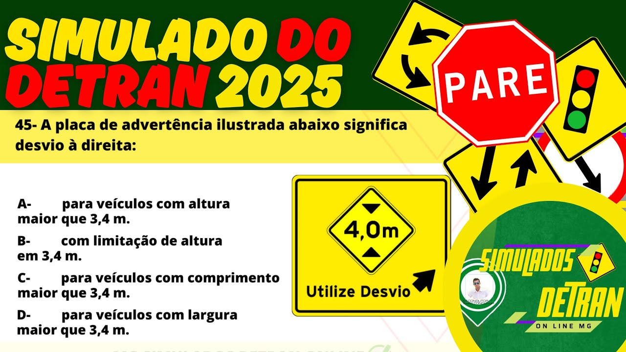 Simulado do Detran 2025: 60 Questões da Prova teórica do Detran #provasimuladadodetran2025