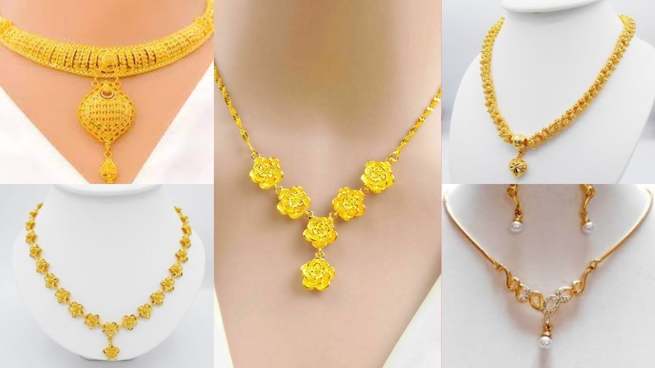 Light weight unique simple gold necklace Designs Ideas//Gold necklaces Collection 2023