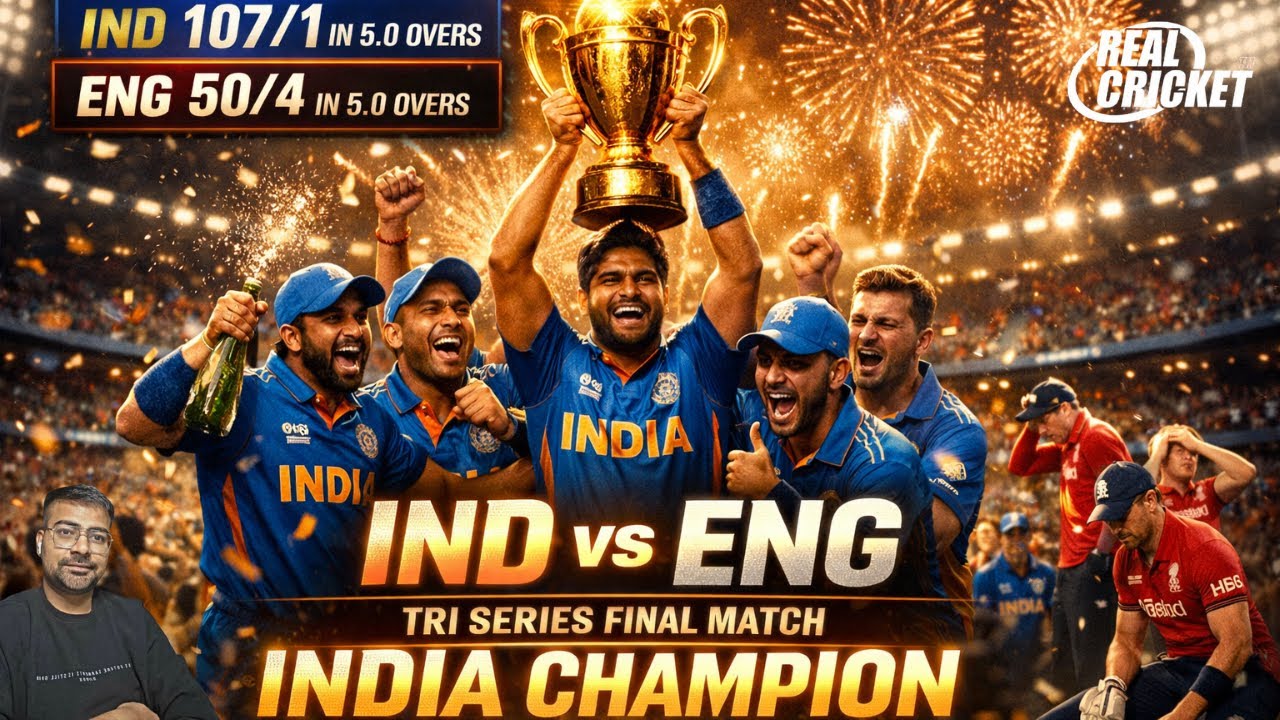 IND vs ENG Final 😱 | India Won Tri Series Cup 🏆 | Real Cricket™ Gameplay @GamingYashSaini