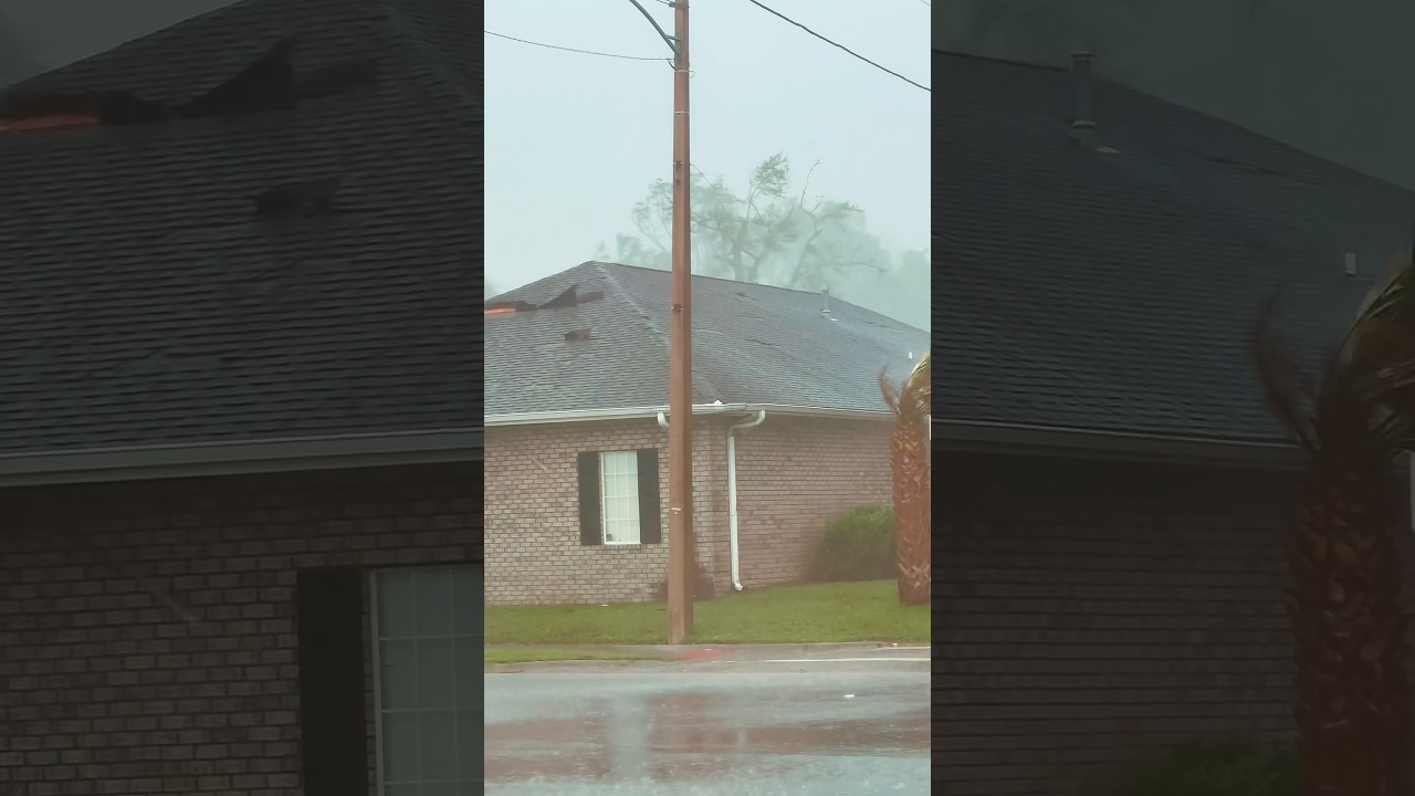 Watch how Hurricane Force Winds Damage a Roof. #fyp #roofing #hurricane #damage #roofer #francine